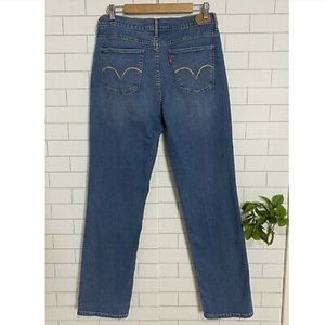 Levi's Perfectly Slimming 512 Straight Leg Jeans 14 Medium Light Wash Denim